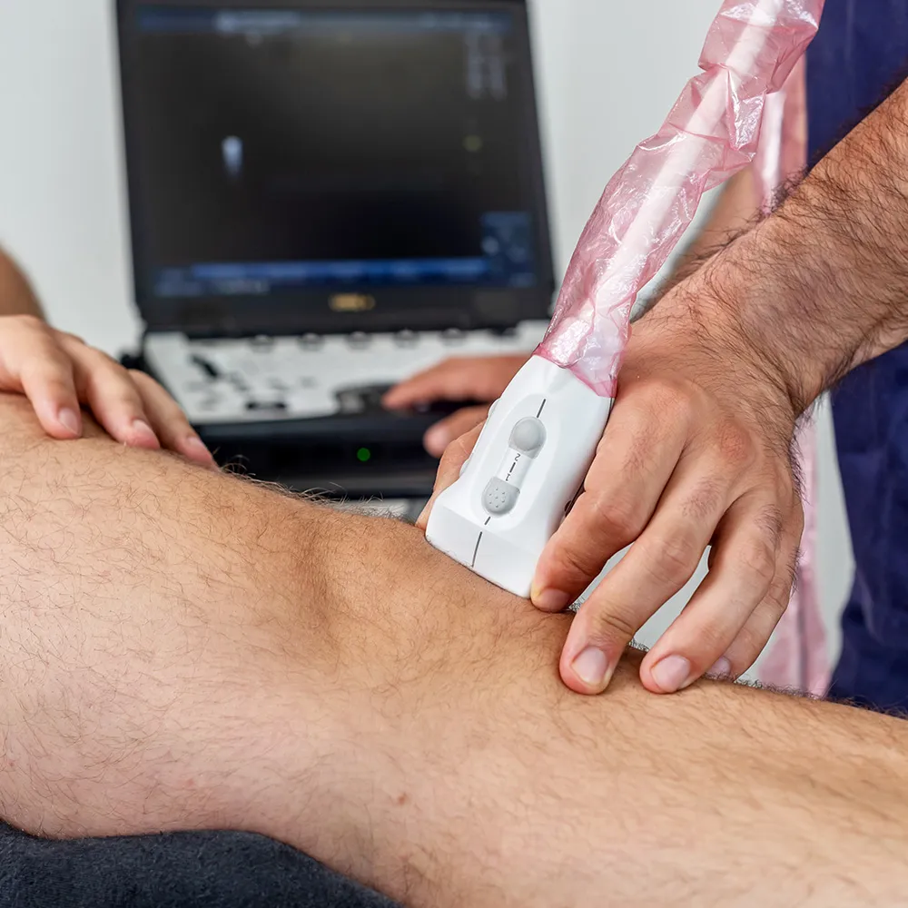 Patient receiving ultrasound therapy