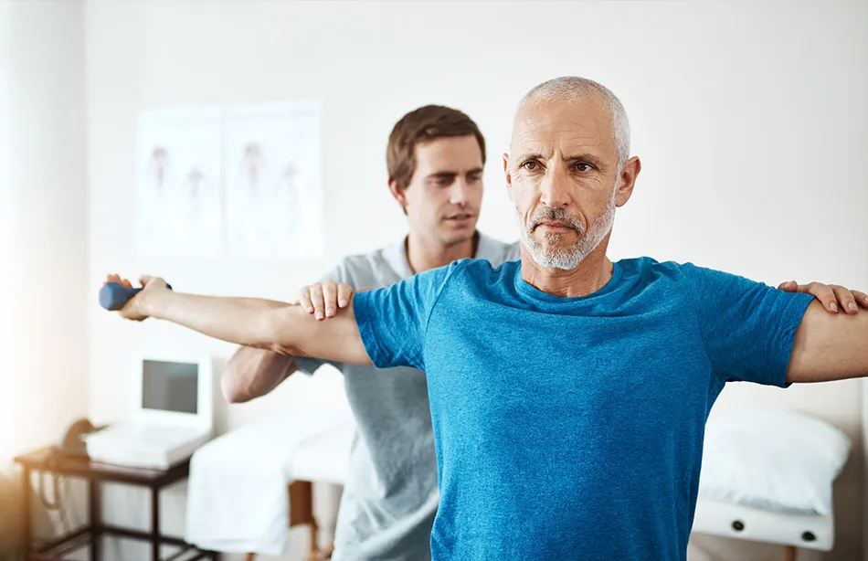 Man taking physical therapy