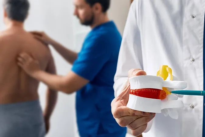 Chiropractor working on a patient's back