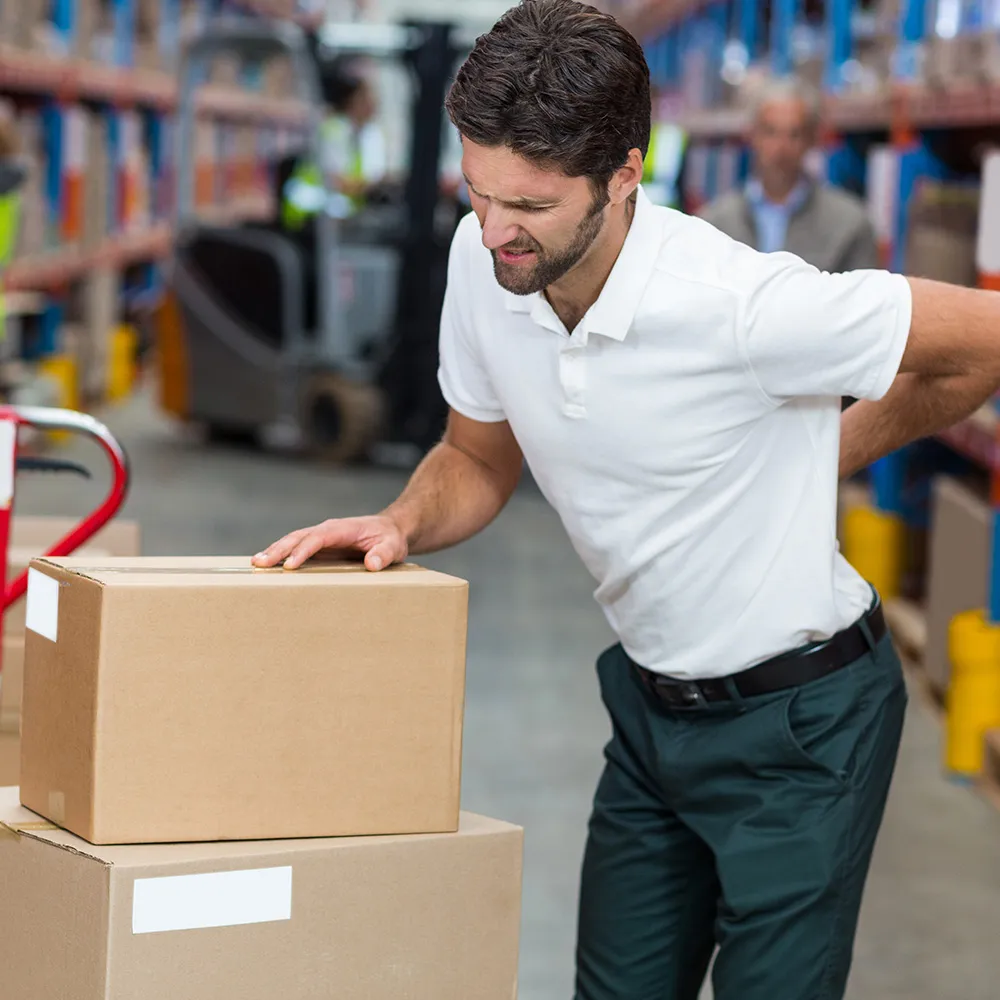 Man for back pain due to work