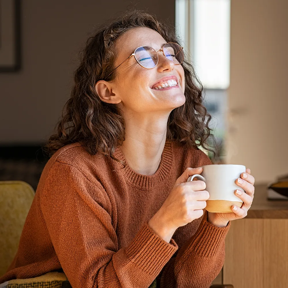 Woman feeling relief from a headache.