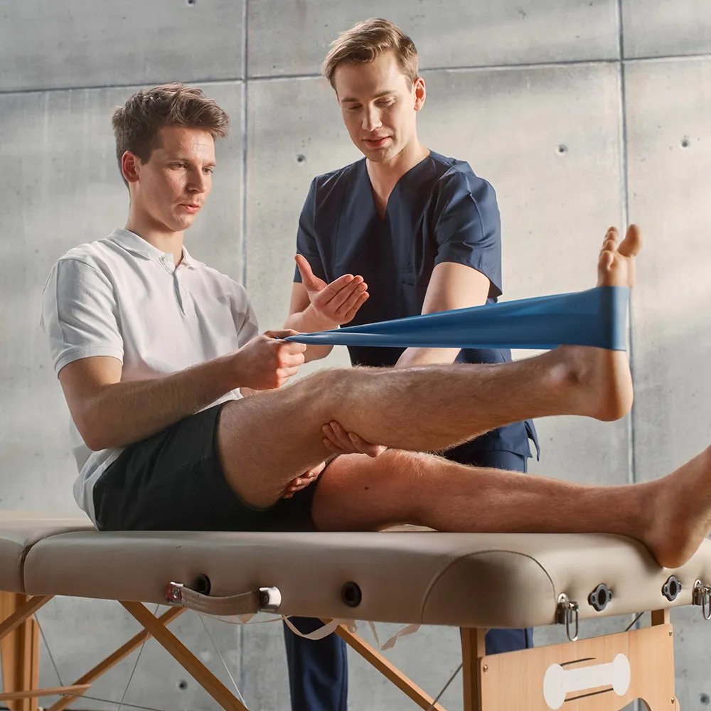 Man doing ankle rehabilitation exercises