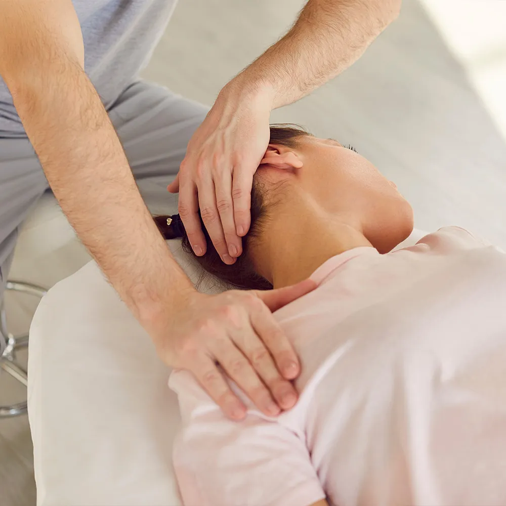 Patient receiving physical therapy session  