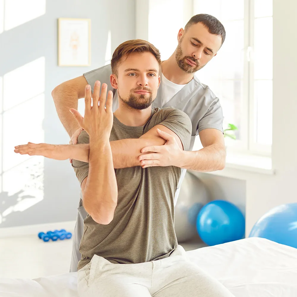 Man participating in rehabilitation therapy